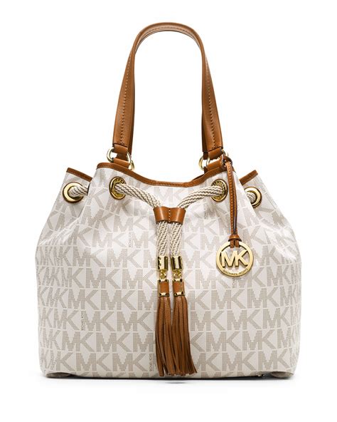 michael kors logo large beige shoulder bags|Michael Kors shoulder bag small.